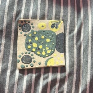 Abstract Tile with Yellow and Green Dots